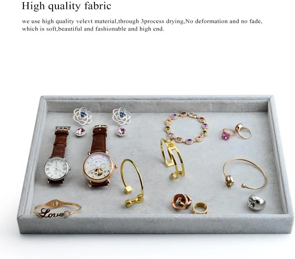 Earrings Bracelet Watch Showcase Display Tray clause duchenne linen encode pluralism harshness Oirlv Velvet Stackable Jewelry Trays Grids Rings 