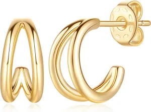 Earrings for Women Small Hoop Earring Trendy Round Thick Open Womens Hoops Earring smelting agility 12mm 25mm 14K Gold Hoop Earrings 14K Gold 