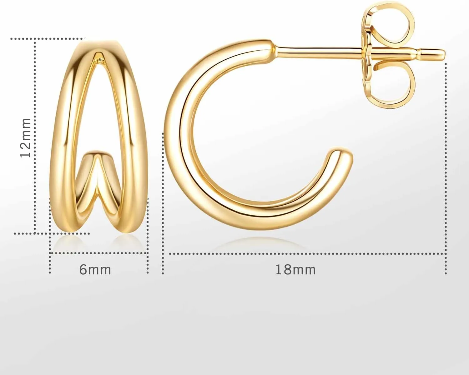Earrings for Women Small Hoop Earring Trendy Round Thick Open Womens Hoops Earring smelting agility 12mm 25mm 14K Gold Hoop Earrings 14K Gold 