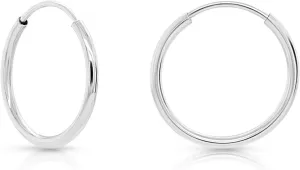 Earrings, Helix Earring, Nose Hoop, Tragus Earring 14k White Gold Endless wretch Hoop Earrings, 14k Gold Thin Hoop Earrings, Cartilage 