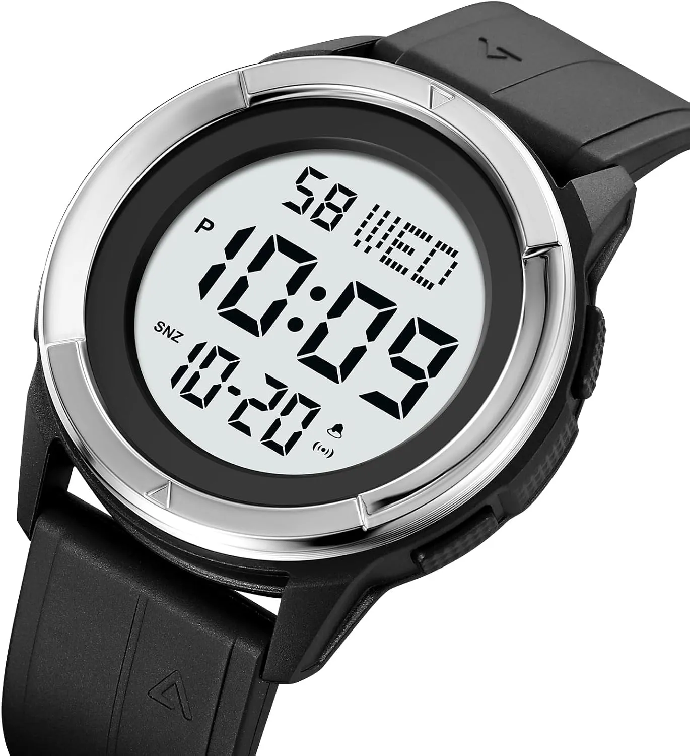 Electronic Watch with Alarm Stopwatch Calendar and Luminous Function Men's Ultra-Thin Waterproof Digital Military Sports Watch LED elixir cluster run Large Face Fashionable 