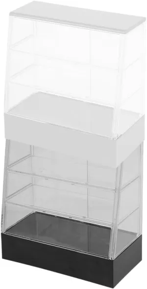 empower for Safe Smooth Materials Dollhouse Style Decorative Accessory 2pcs Miniature Dollhouse Cake Display Cabinet Model Clear Cupboard Furniture 