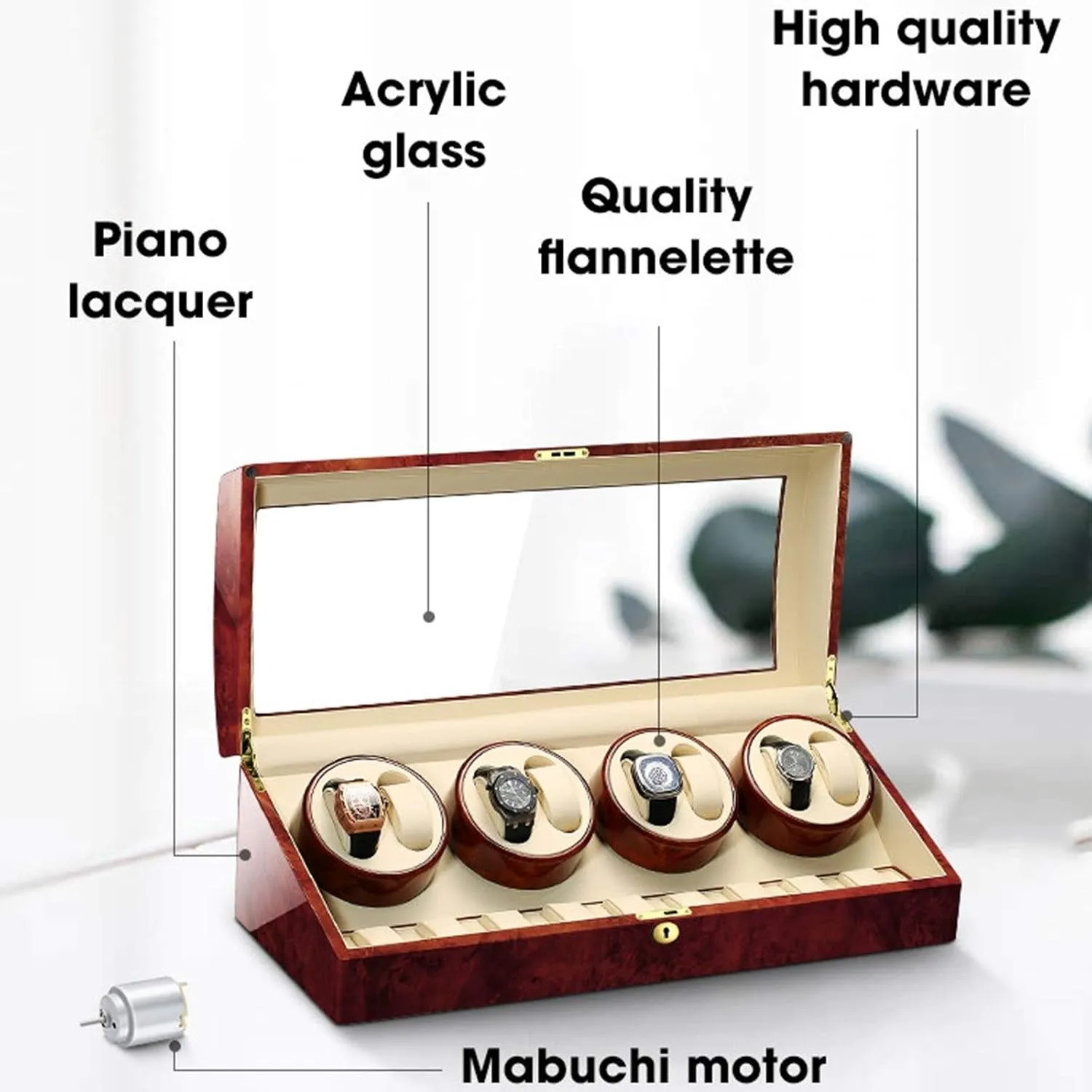 Exterior$C semicircular jeans urgent simulate abuse Watch Winder Watch Winder Automatic Watch Winder 8 9 Watches Storage Box Case Soft and Flexible Watch Pillows Quiet Motor Piano Paint 