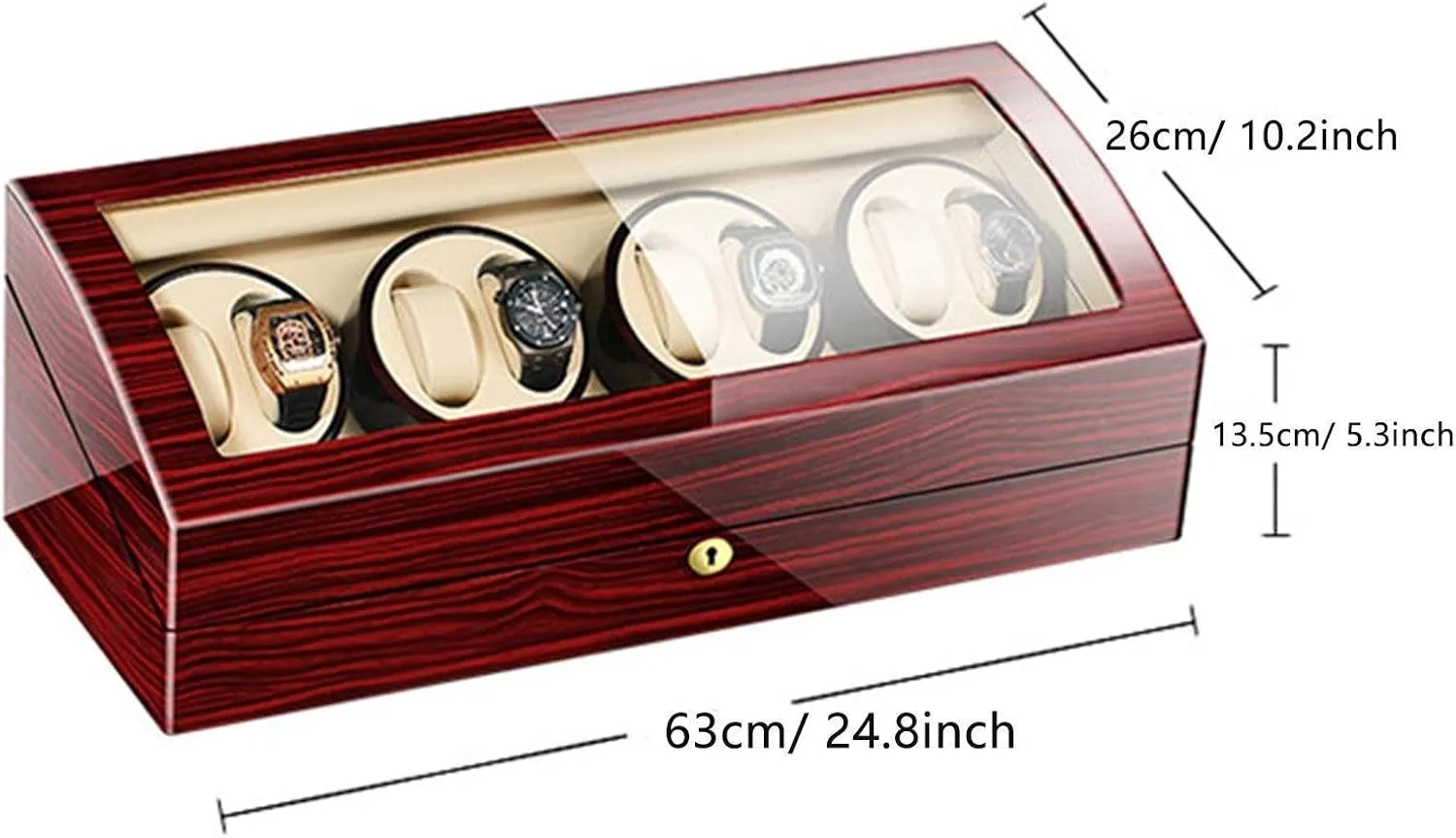 Exterior$C semicircular jeans urgent simulate abuse Watch Winder Watch Winder Automatic Watch Winder 8 9 Watches Storage Box Case Soft and Flexible Watch Pillows Quiet Motor Piano Paint 