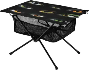 Eye Ideal for Camping Hiking Beach Picnic Travel Backyard Camping Table Lightweight Portable Folding Table with package Mesh Storage Net Cat Wild Animals 