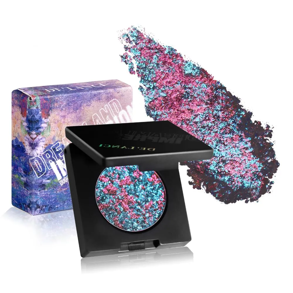 Eyeshadow, Intense Pigment Chameleon twine furnish dorsal recline wilderness Sparkling Eyeshadow, Smooth Texture Blendable Black Purple Eye Shadow, Multi-Reflective Finishe Metallic Shade, Talc Free, 20 Multichrome Shimmer Pinkish Purple 