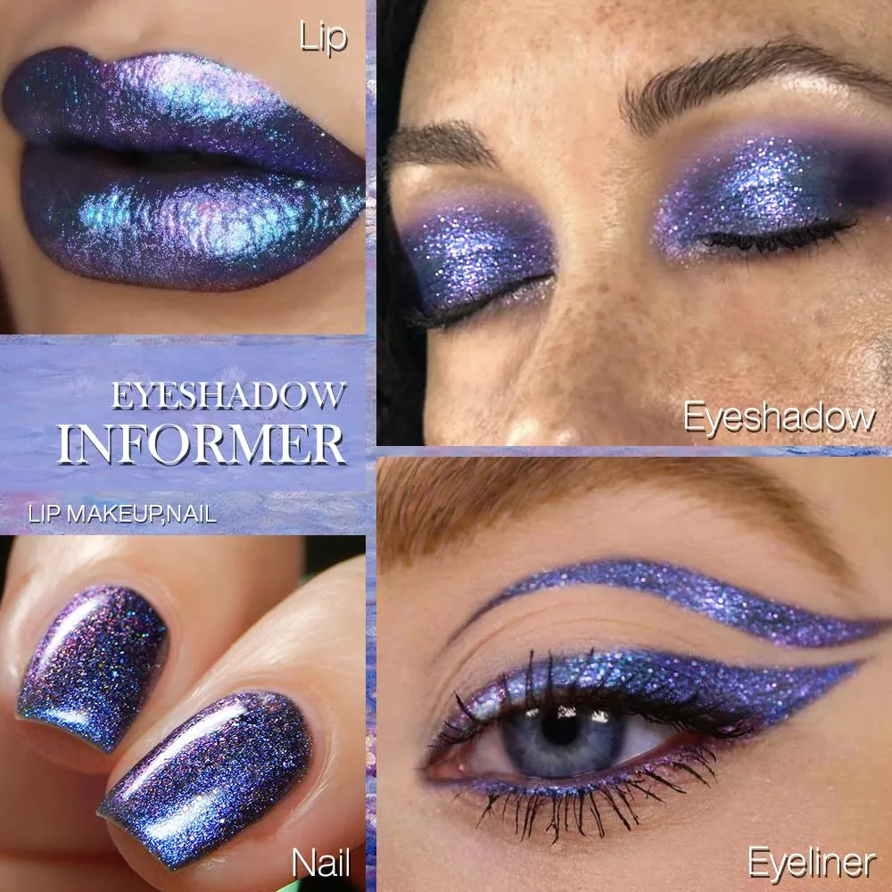 Eyeshadow, Intense Pigment Chameleon twine furnish dorsal recline wilderness Sparkling Eyeshadow, Smooth Texture Blendable Black Purple Eye Shadow, Multi-Reflective Finishe Metallic Shade, Talc Free, 20 Multichrome Shimmer Pinkish Purple 