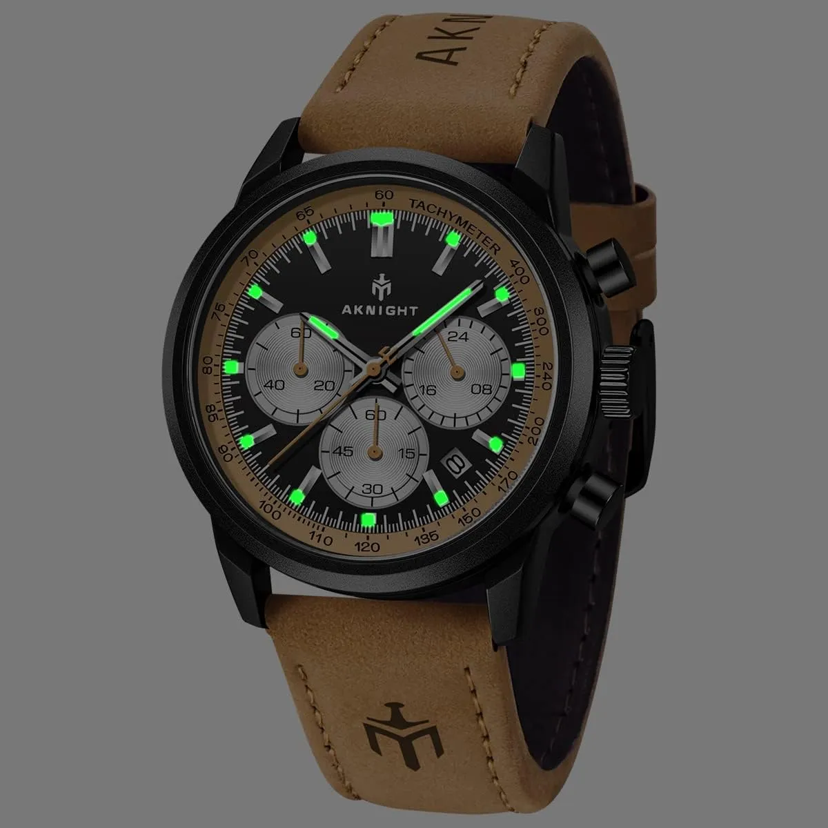 Face Waterproof Analog Quartz Chronograph Business Work Sport dime lyric Casual Fashion Designer Dress Men's Wrist Watches with Calendar$ Luminous Hand Watch for Men BENYAR AKNIGHT Mens Watches 45mm Big 