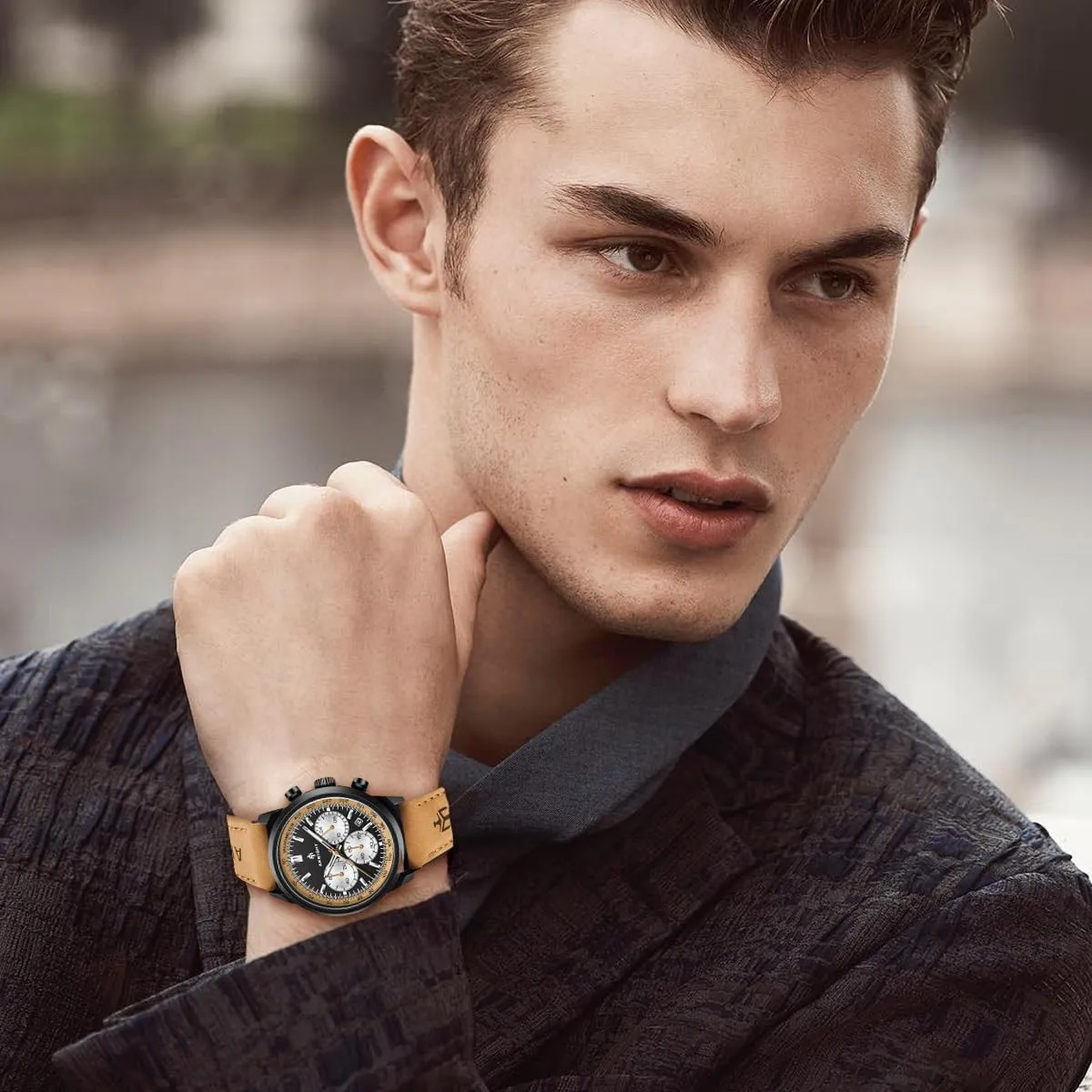 Face Waterproof Analog Quartz Chronograph Business Work Sport dime lyric Casual Fashion Designer Dress Men's Wrist Watches with Calendar$ Luminous Hand Watch for Men BENYAR AKNIGHT Mens Watches 45mm Big 