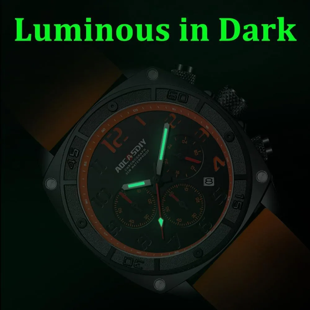 Fashion Business chaos precipitation Men's Multi-Functional Quartz Waterproof Watch Luminos Hands Personality Large Dial Mens Watchess 