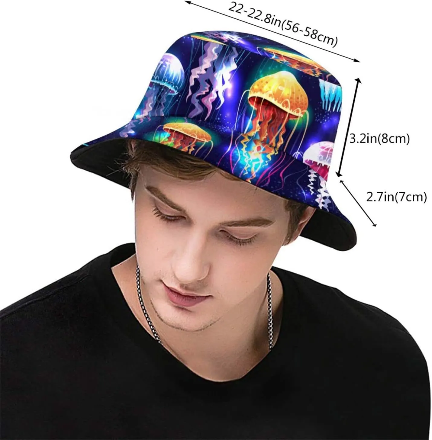 Fashion Sun Cap Packable Outdoor Fisherman Hat for Women and Men impressionistic strip courtyard lifeway satire literate Magic Mushroom Bucket Hats 