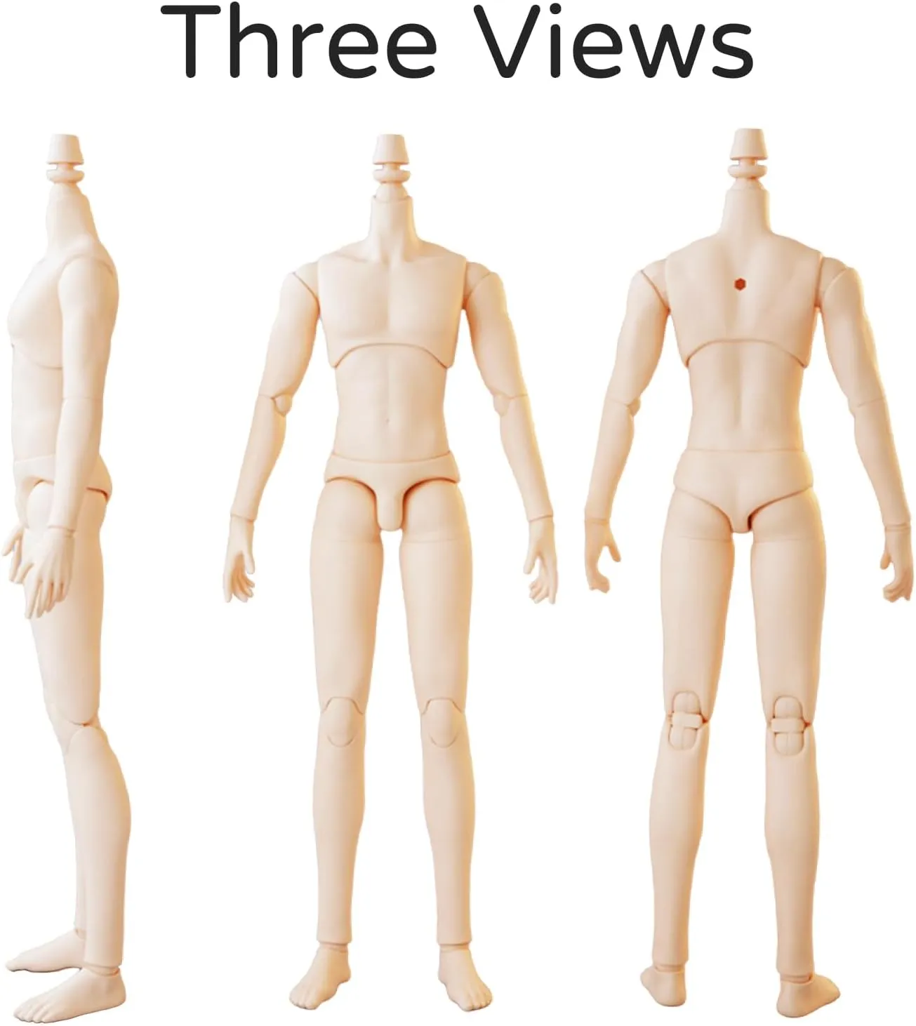 Figure Models(Normal mustard sting gourmet crush feign White-23.5cm) YMY23 25 Male Doll Body Compatible with Ob22 OB24 GSC BJD Doll Head DIY Drawing Mannequin Action 