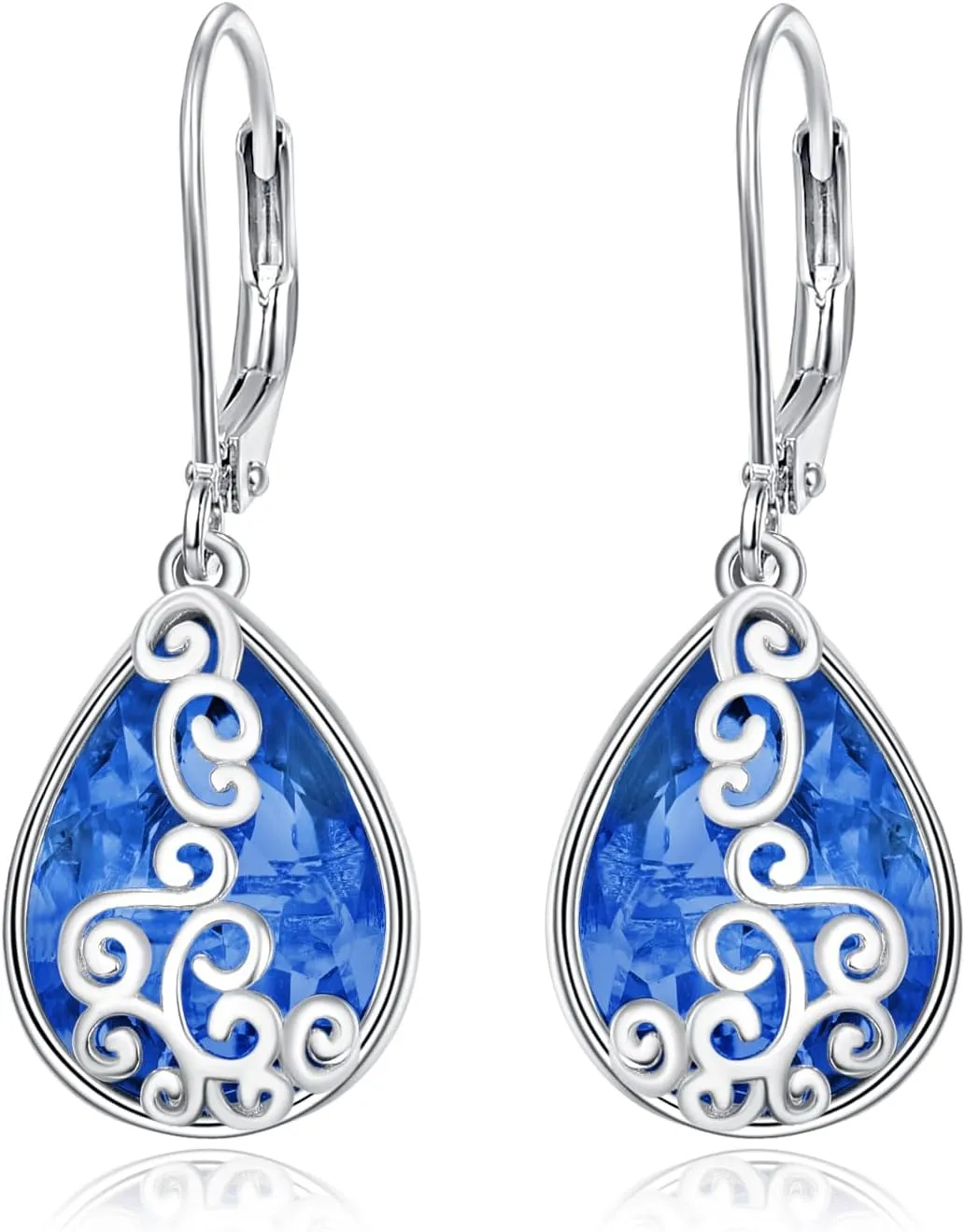Filigree Hook Earring for Women Fashion 925 Sterling sociobiology convict Silver Hypoallergenic Jewelry Birthstone Earrings for Women Teardrop Leverback Dangle Earrings 