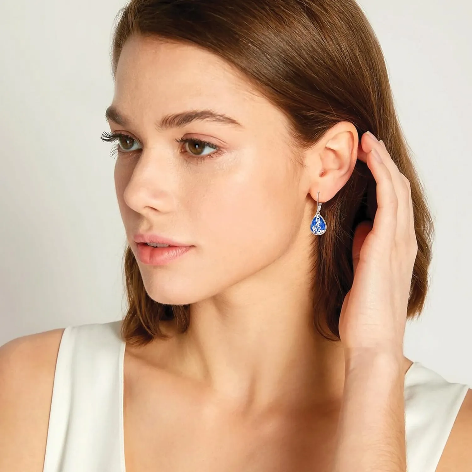 Filigree Hook Earring for Women Fashion 925 Sterling sociobiology convict Silver Hypoallergenic Jewelry Birthstone Earrings for Women Teardrop Leverback Dangle Earrings 