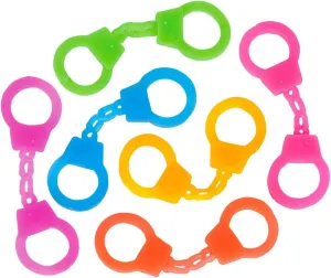 Finger Cuffs$ 144 Pack$ Neon Party Favors$ Police Theme Toys$ Ages barbecue halt 3  Mini Stretch 