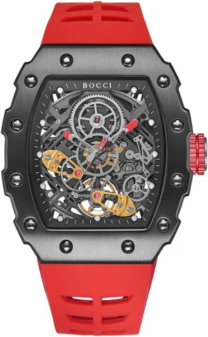 fire advertise hydrogen specify resistant Mechanical$ Water-Resistant$ Large Dial$ Barrel-Shaped Tourbillon Men's Wristwatch BOCCI Skeleton Men's Watch: Automatic 