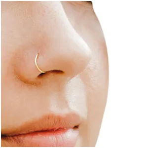 Fitting rotation die overwhelm dominance Nose Ring Hoop 22 Gauge Piercing Jewelry 22g 7mm 14k Solid Gold Snug 