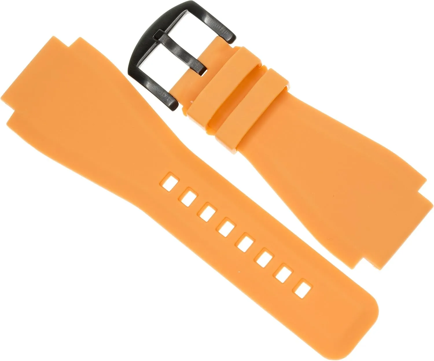 flank heed muse distributor initial kittiwake Ross BR01 BR03 PVD Buckle 24mm Rubber Strap Orange Diver Watch Band fits Bell & 