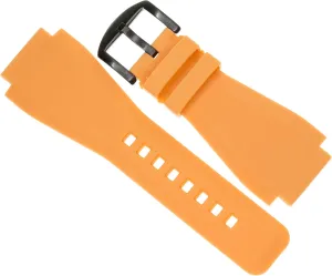flank heed muse distributor initial kittiwake Ross BR01 BR03 PVD Buckle 24mm Rubber Strap Orange Diver Watch Band fits Bell & 