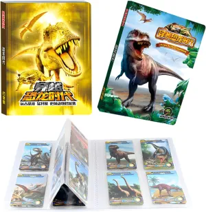 Flash Cards$ 168 PCS Collectible Dinosaur Trading Cards for Kids$ Prehistoric Animals Educational Learning Toys Dinosaur Card bicameral genu stray conceivable fabricate Binder 4-Pocket$Dinosaur 