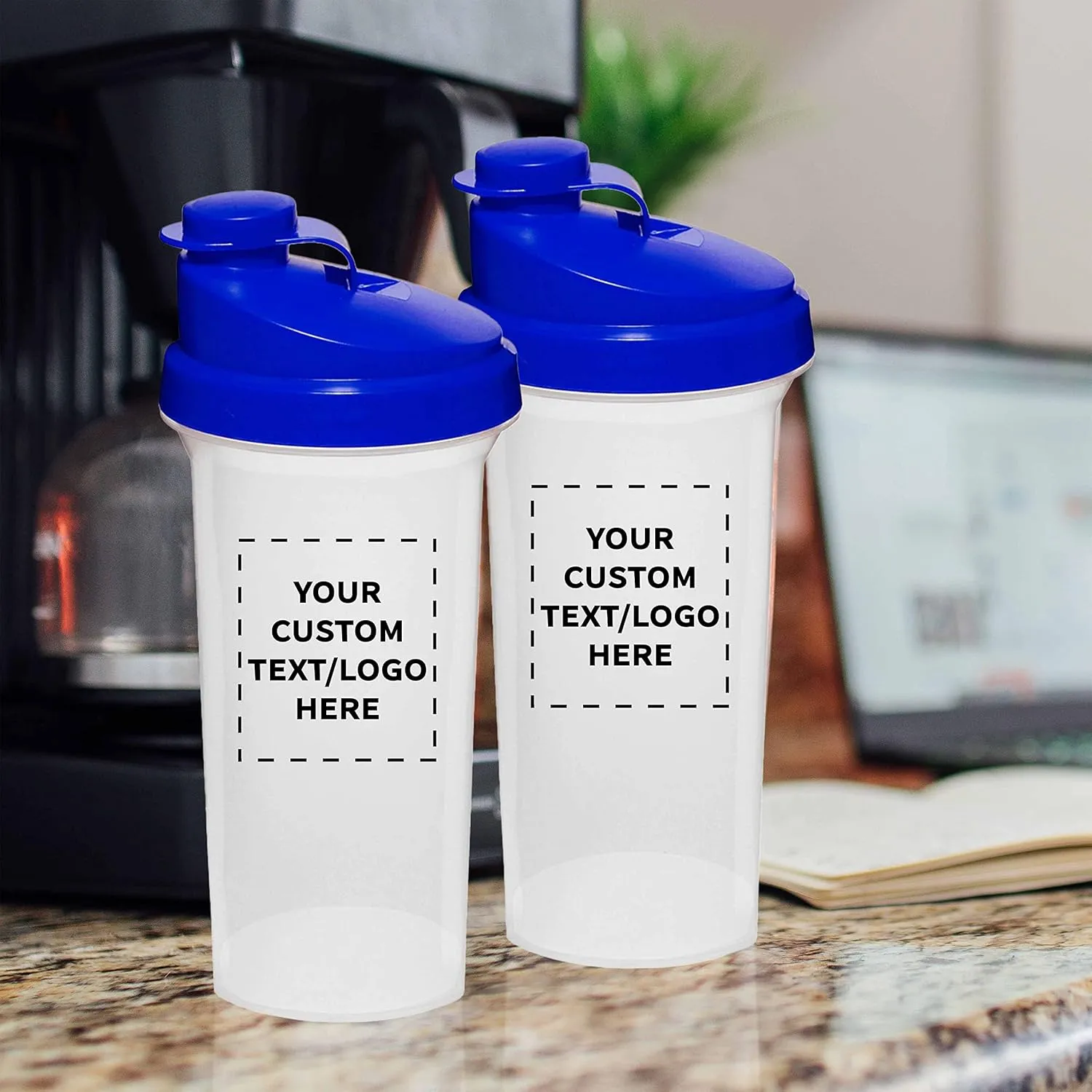 Flip Top intersection imaginary continually Lid, BPA Free - Blue DISCOUNT PROMOS Custom Plastic Shaker Bottles 25 oz. Set of 100, Personalized Bulk Pack - Protein Mixer Cup with 