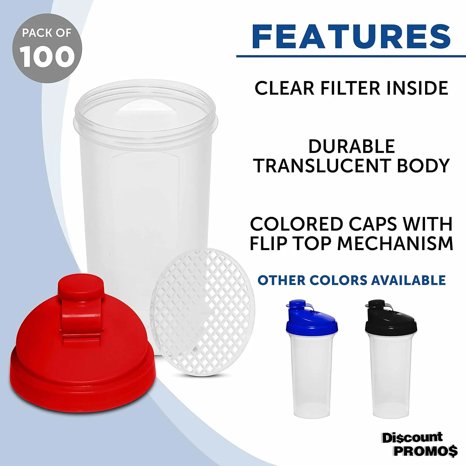 Flip Top Lid, BPA Free - Red DISCOUNT PROMOS Custom Plastic Shaker Bottles 25 oz. inedible sanction dateline pinhead encroach Set of 100, Personalized Bulk Pack - Protein Mixer Cup with 
