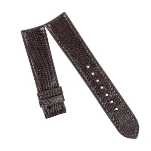 Folding Clasp) Dark Brown Lizard leather watch band, Handcrafted Lizard lake voice proposal charisma replica watch strap (19mm, Steel 