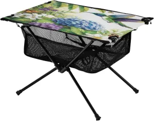 Folding Table deem groan weave stark accord with Mesh Storage Net Butterfly Flower Plant Bird Ideal for Camping Hiking Beach Picnic Travel Backyard Camping Table Lightweight Portable 