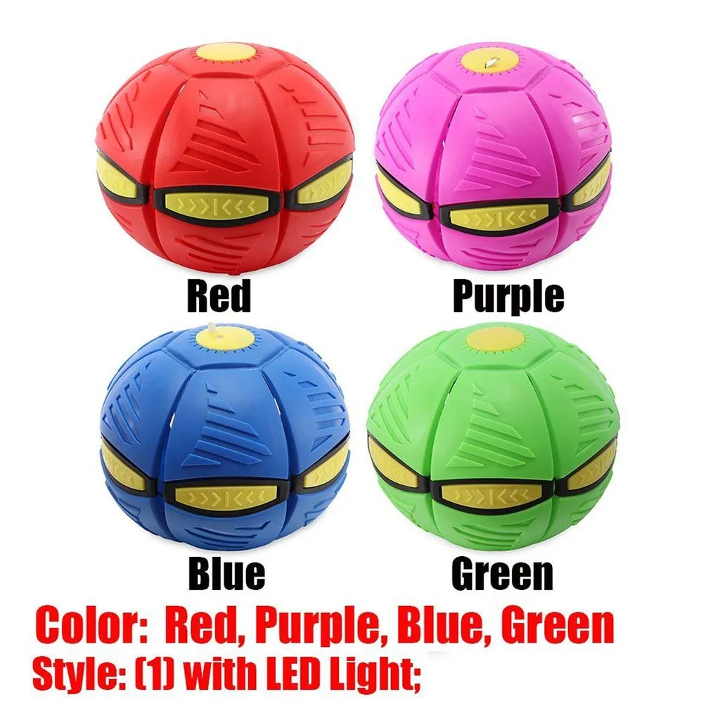 Football Flat Throw Disc - with 3 LED Light Flying Toys - H02607