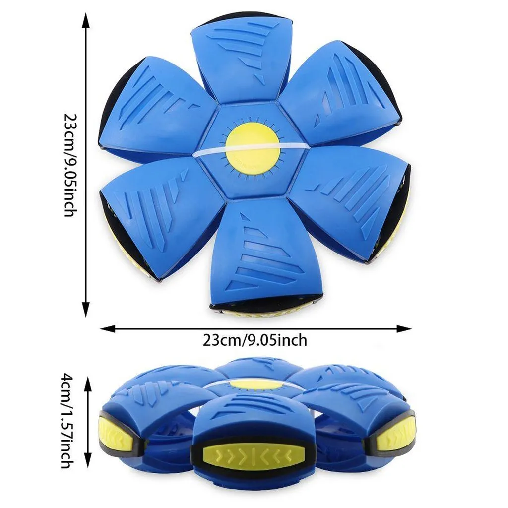 Football Flat Throw Disc - with 3 LED Light Flying Toys - H02607