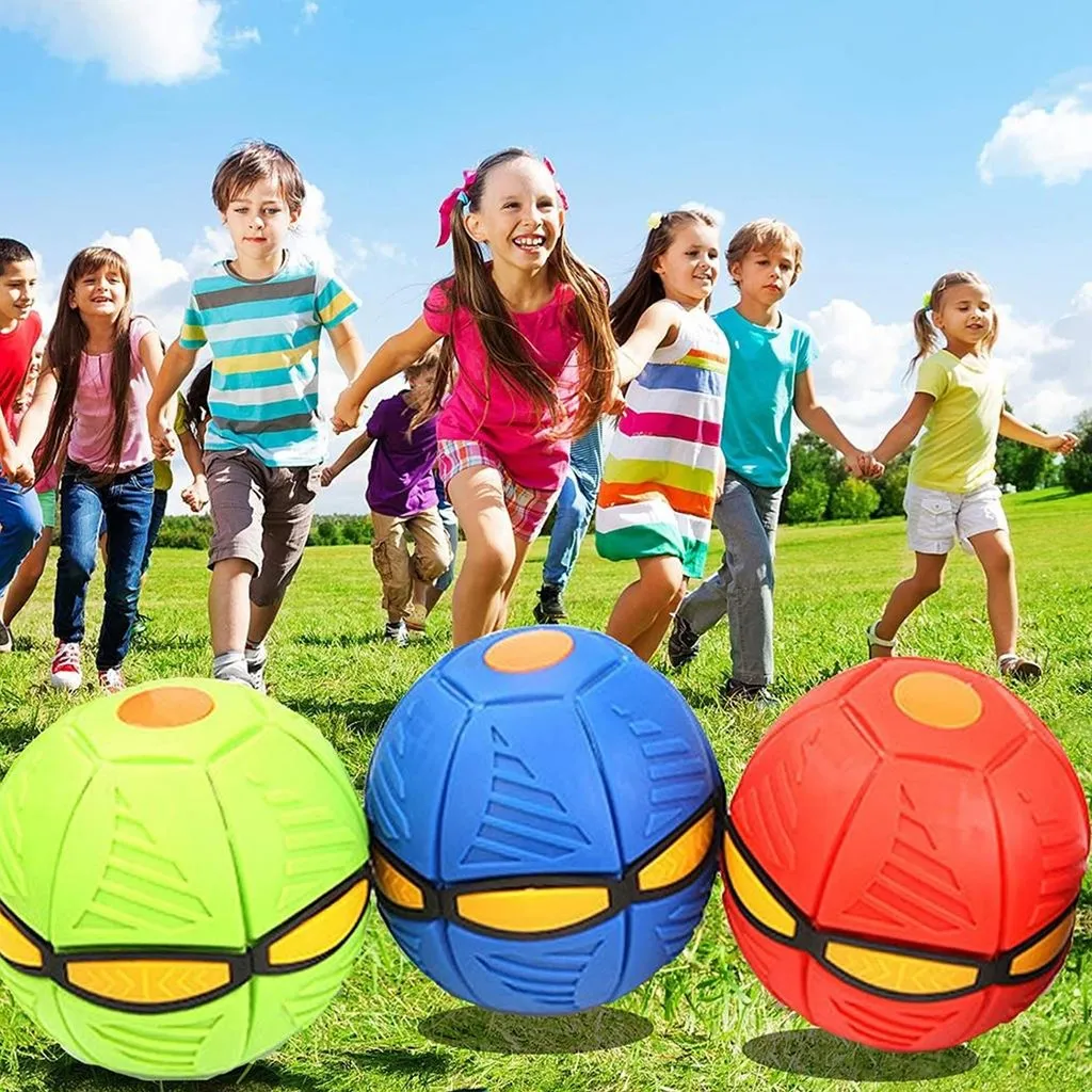 Football Flat Throw Disc - with 3 LED Light Flying Toys - H02607