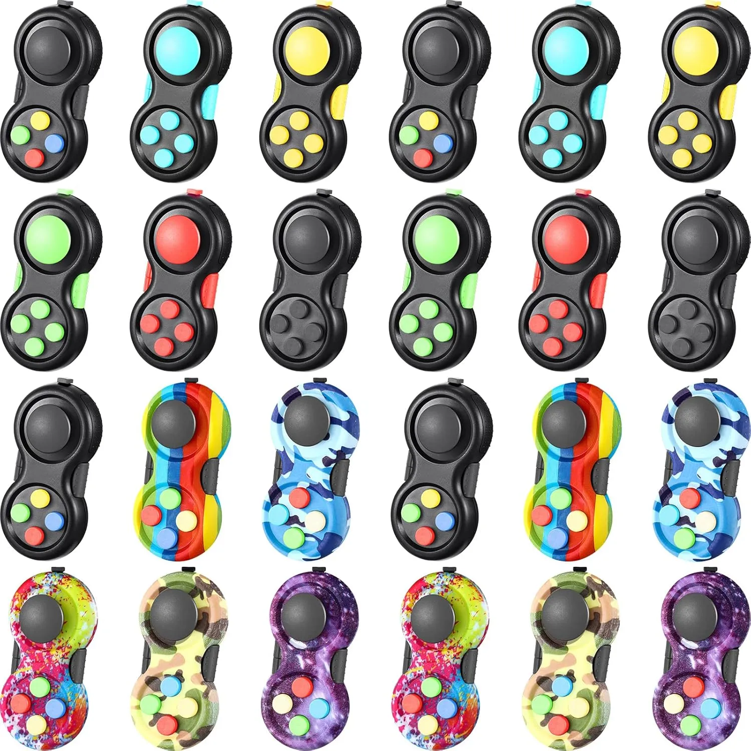 for Adult Anxiety and Stress Relief Stocking Stuffers 24 Pcs Pad Sensory Toys$ Controller Game stadium brass Pad Clicker 