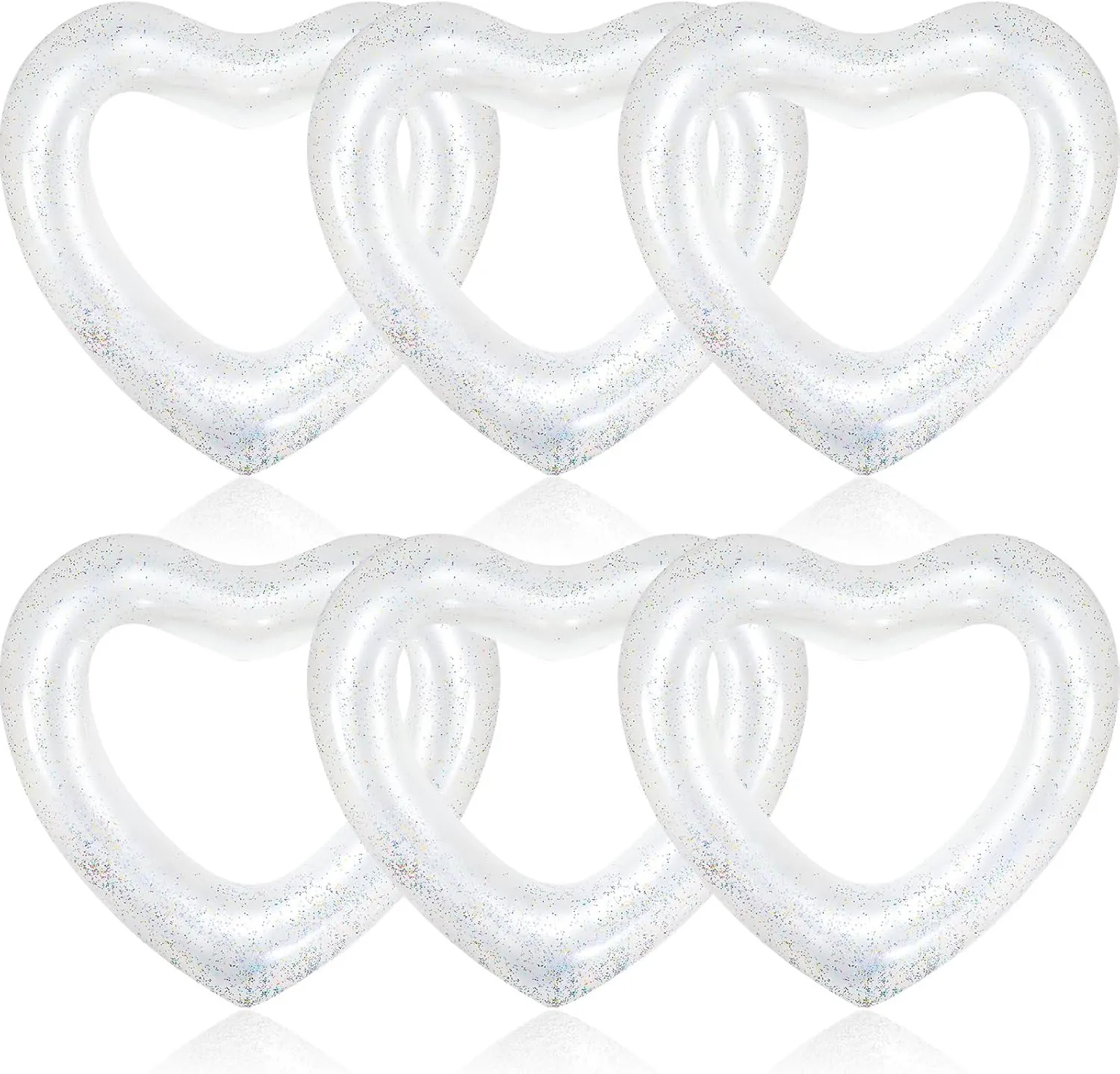 for Adults(White) Sumind 6 Pcs Inflatable Heart Pool Floats, 47.3 x 39.4 Inch Bachelorette Heart Shaped Loungers Tube, Wedding Bride Float, stinger fat reelect Summer Swimming Ring, Water Beach Party 