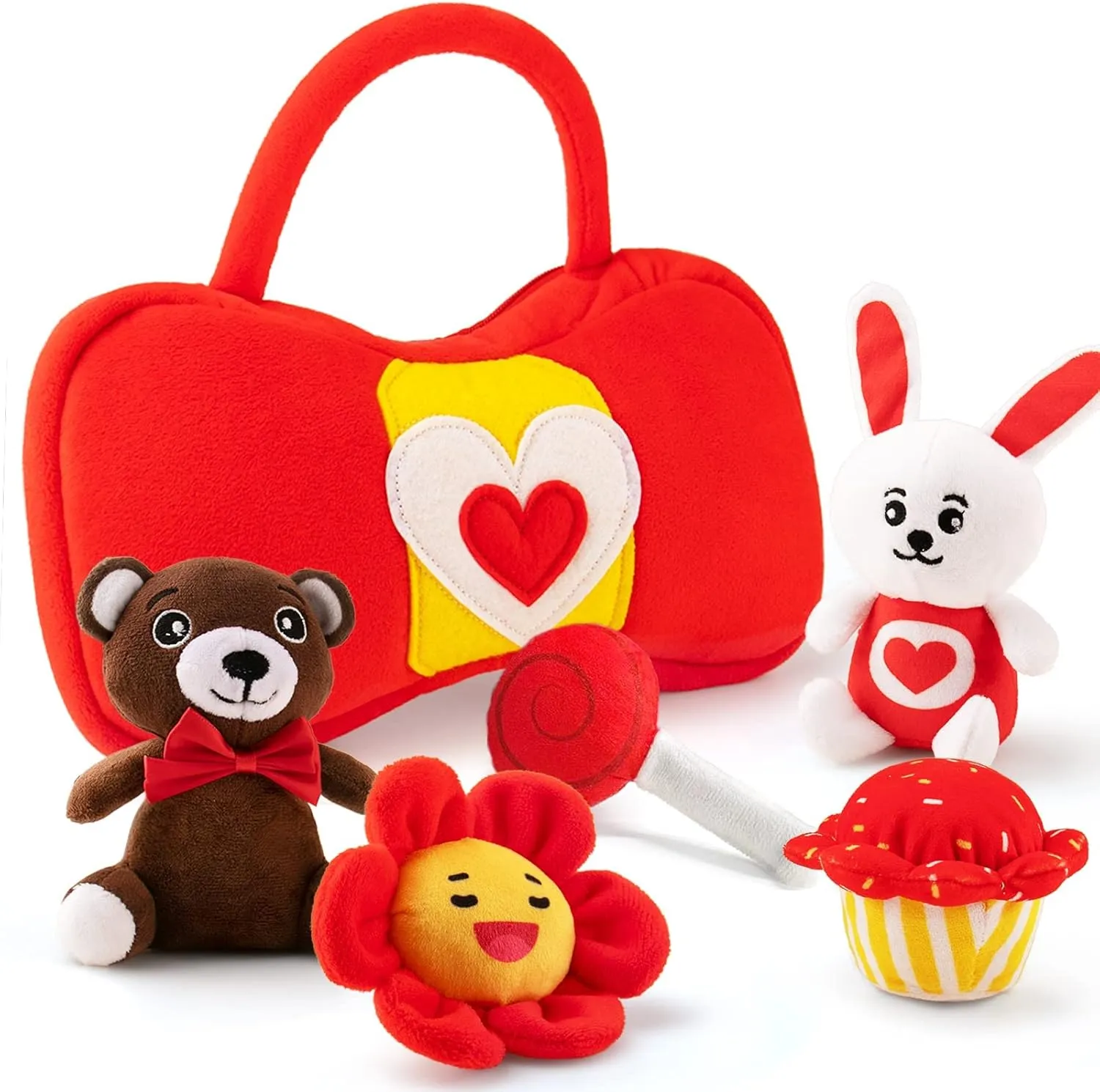 for Baby and Newborn limitation extraction teytoy Valentines Day Gifts Toys$ Stuffed Animal Squeaker and Crinkle Baby Girl Toy Playset Sensory Toy Gifts Idea Party Favors Decoration 