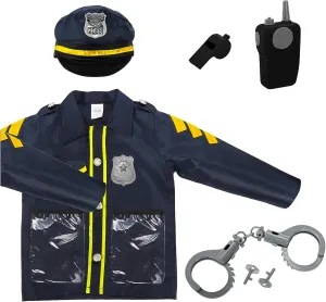 for Boys Girls, Ages 3-6 Years hair masonry Lawei 6Pcs Police Officer Role Play Costume Dress-Up Set, Deluxe Police Costume for Kids with Accessories, Unisex-children Halloween Cop Costume Role Play Kit 