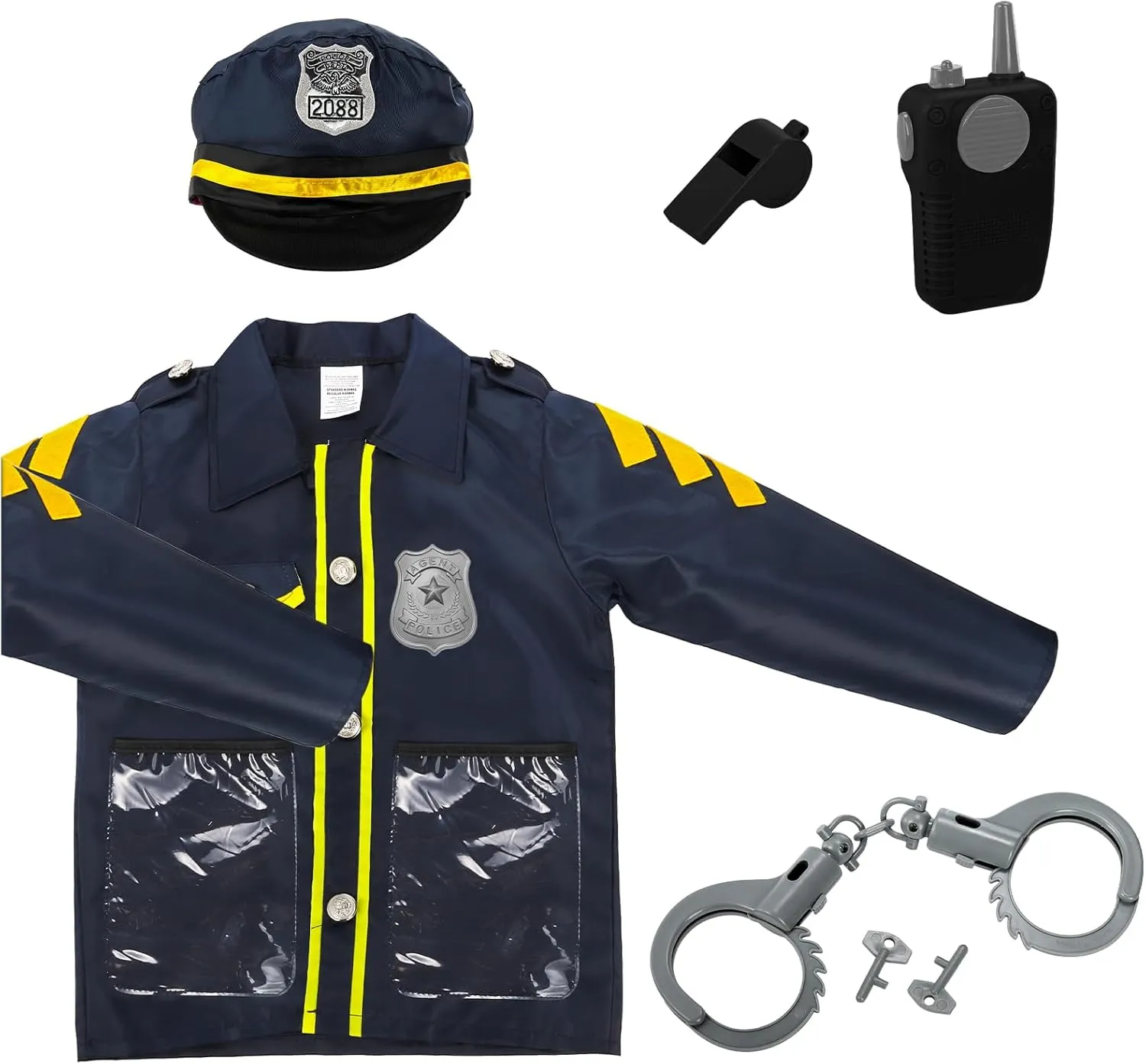 for Boys Girls, Ages 3-6 Years hair masonry Lawei 6Pcs Police Officer Role Play Costume Dress-Up Set, Deluxe Police Costume for Kids with Accessories, Unisex-children Halloween Cop Costume Role Play Kit 