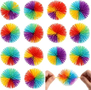 for Children's Birthday/Family Games/Party/Souvenirs/Friends Pack of 14 Colour Stringy Balls, Bouncy Ball, 6.5 cm, Party Bag Children's Birthday Party 4, 5, 6, 7, raft cortex quietly gulf 8, 9, 10 Years, 