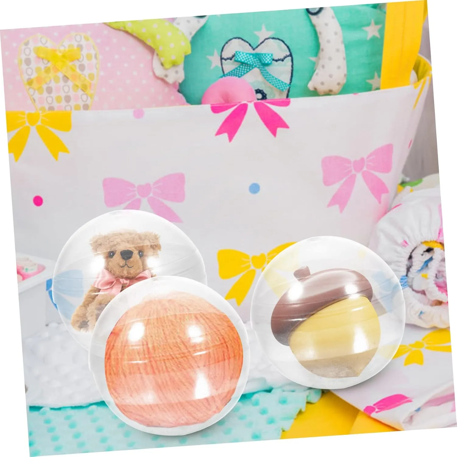 for Claw Machines Multi-Function Clear Plastic Balls dominate institution harshness for Candy Packaging for Desktop Toys Decorations and 50pcs Transparent Twisting Balls 