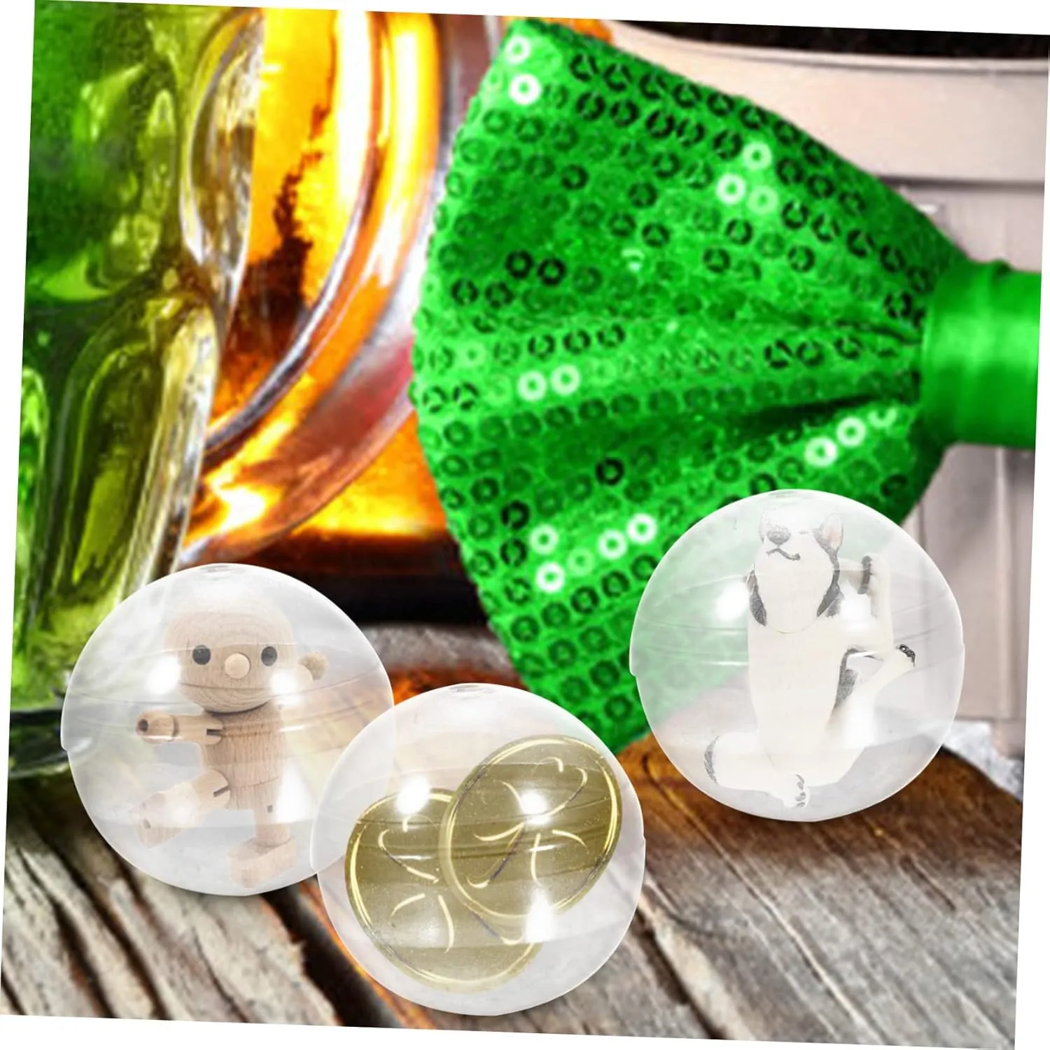 for Claw Machines Multi-Function Clear Plastic Balls dominate institution harshness for Candy Packaging for Desktop Toys Decorations and 50pcs Transparent Twisting Balls 