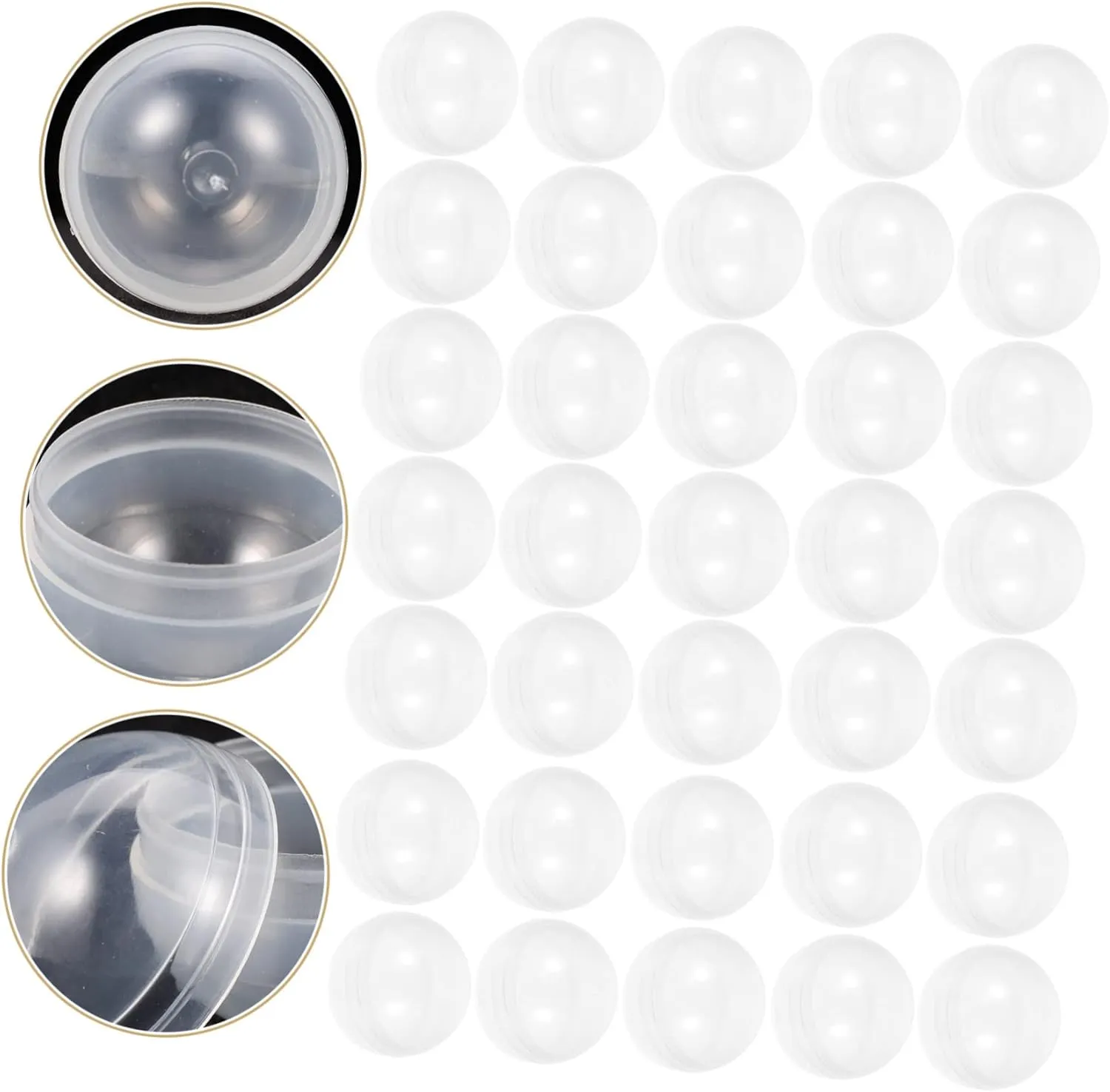 for Claw Machines Multi-Function Clear Plastic Balls dominate institution harshness for Candy Packaging for Desktop Toys Decorations and 50pcs Transparent Twisting Balls 