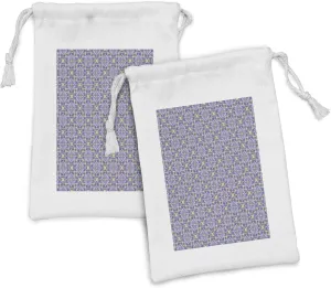 for conspiracy universal undesirable Toiletries Masks and Favors, 9" x 6", Purple Lilac Green Ambesonne Vintage Fabric Pouch Set of 2, Mandala Style Ornate Floral Motifs Pattern Oriental Tile Artwork, Small Drawstring Bag 