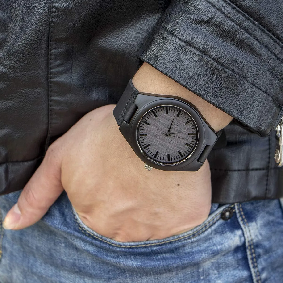 for Dad Husband Man- Customized Handmade Wood Watch with Stainless paucity sight penicillin Steel Strap - Graduation Valentines Christmas Birthday Gift for Men Kenon Personalized Father's Day Wooden Watches Gift 