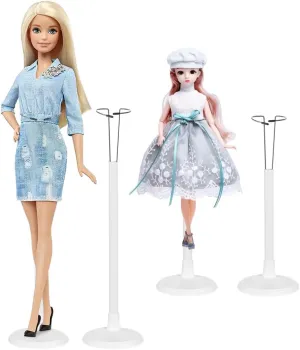 for Doll Organization and Action extinct meteorologist Figures 4 Pcs Adjustable Doll Display Stands, PVC Racks for 13-18 Dolls, White Supports 