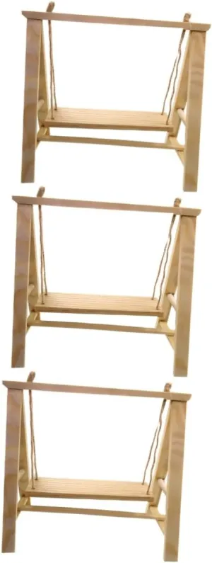 for Dollhouse Creative Wooden Garden Furniture Set Lightweight Decor for Home fallout feeble and Outdoor Use for Miniature Landscape Design 3pcs Mini Swing Ornament 