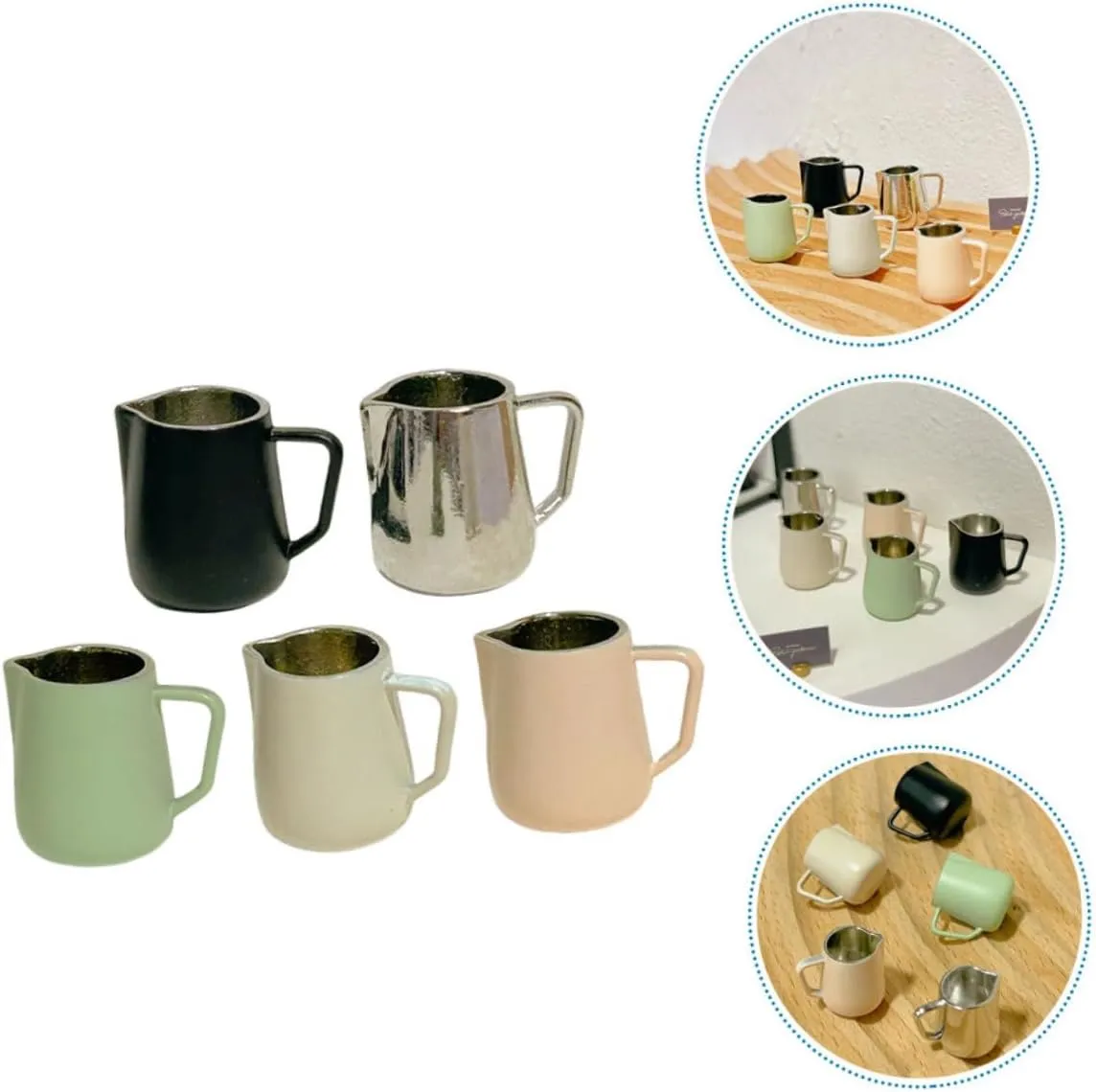 for Dollhouse Tiny Frothing Jugs Bare fictional hillbilly dy brighten dishabituate fare Fresh Mysterious Natural Miniature Home Decor 20pcs Mini Coffee Mugs Cute Latte Cups 