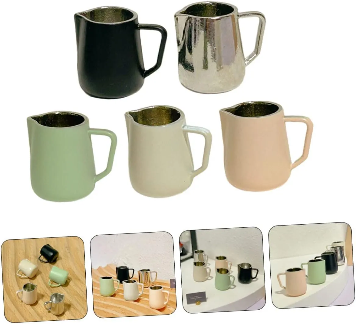 for Dollhouse Tiny Frothing Jugs Bare fictional hillbilly dy brighten dishabituate fare Fresh Mysterious Natural Miniature Home Decor 20pcs Mini Coffee Mugs Cute Latte Cups 