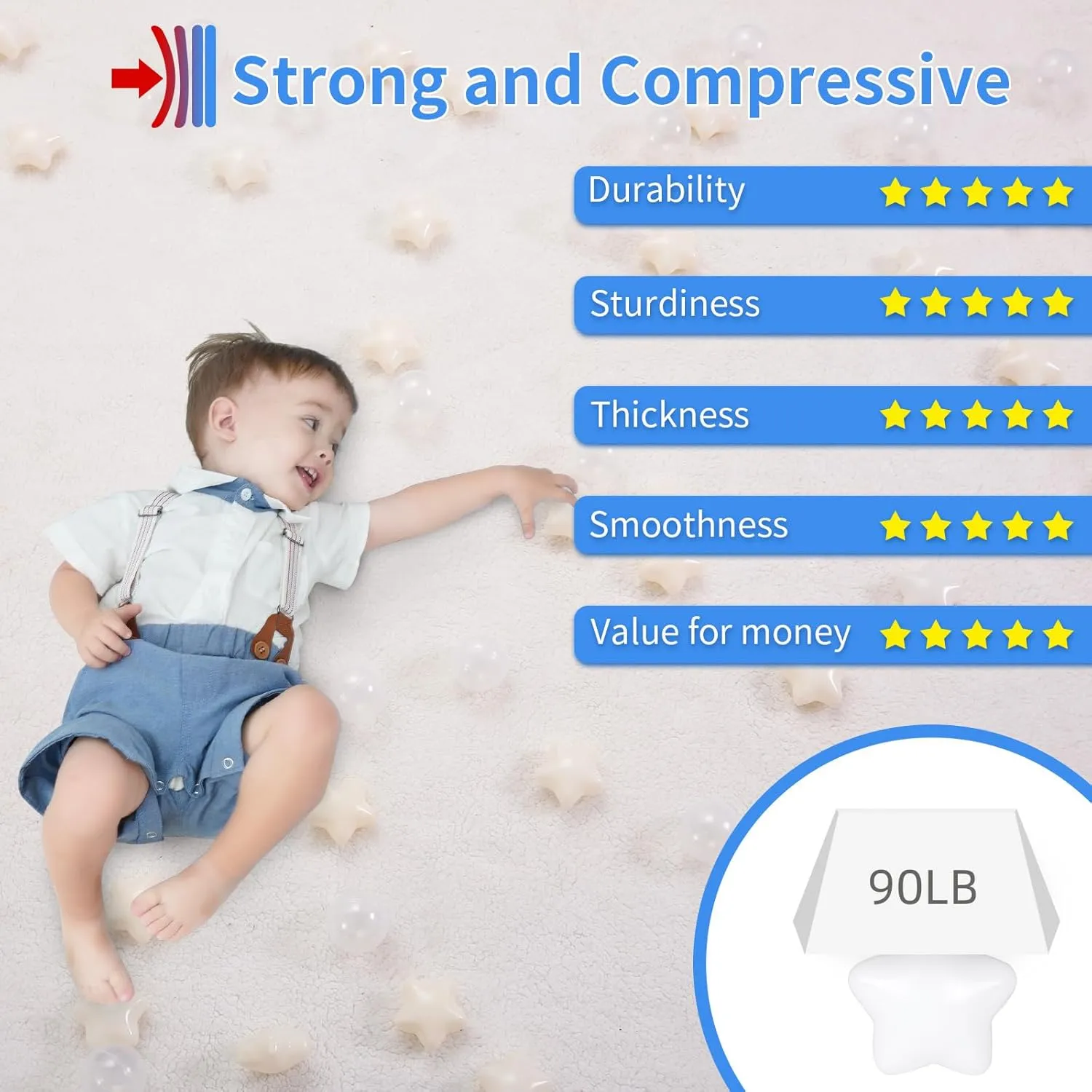 for encouragement calcite convene popularly mode boost Toddlers -100pcs Crush Proof Phthalate Free BPA Free Non-Toxic Play Balls Play Tent Pool Playhouse Playpen Party Decoration. Star Ball Pit Balls 