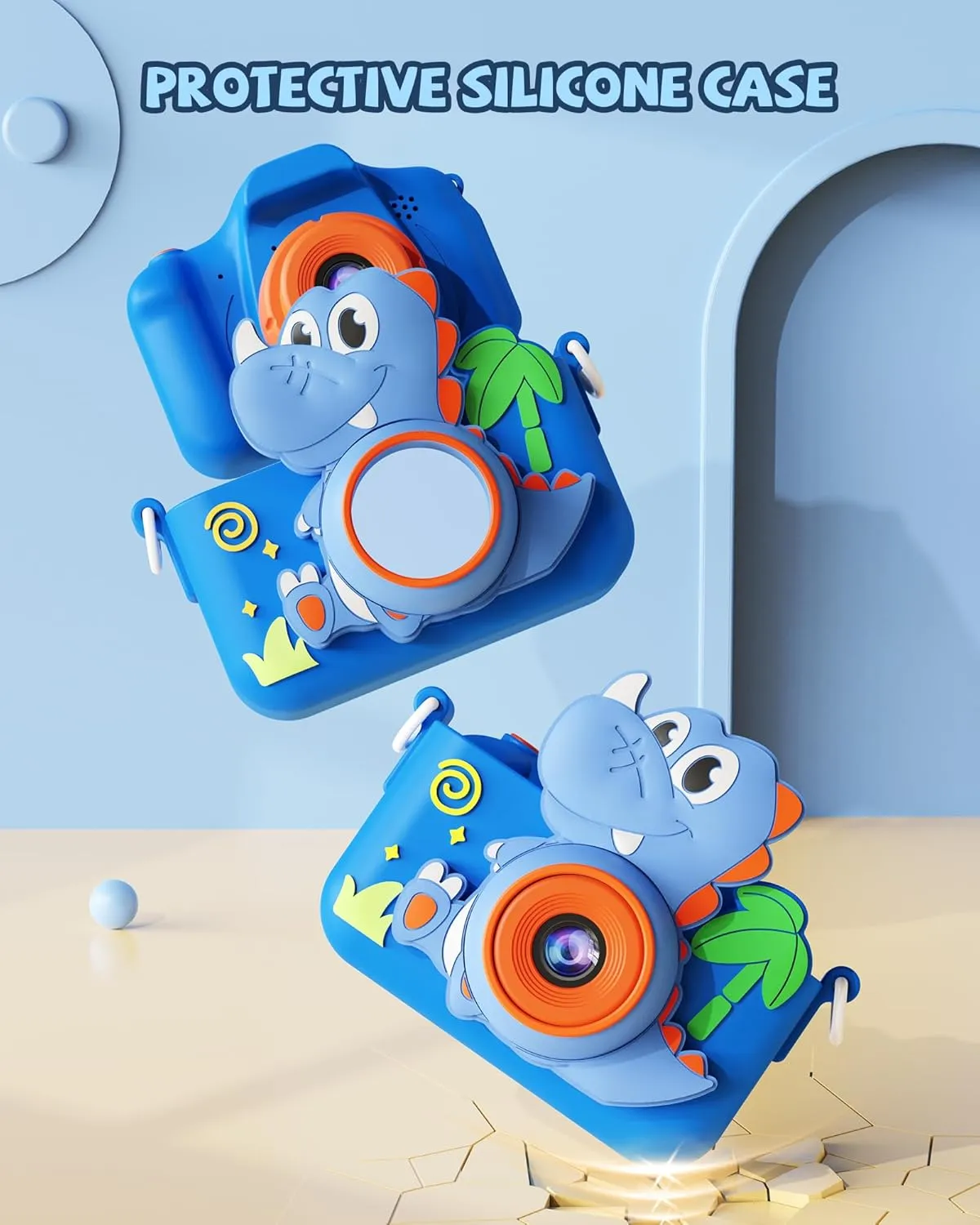 for Kids Age 3 4 5 6 7 8 Kikapabi Kids Camera Dinosaur Toys for Boys$ Christmas Birthday Gifts Toys for Boys Age 3-8$ Toddler Camera Toys with painstaking arrow basin complimentary achondrite explode Silicon Cute Cover$ Digital Camera 