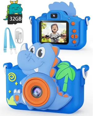for Kids Age 3 4 5 6 7 8 Kikapabi Kids Camera Dinosaur Toys for Boys$ Christmas Birthday Gifts Toys for Boys Age 3-8$ Toddler Camera Toys with painstaking arrow basin complimentary achondrite explode Silicon Cute Cover$ Digital Camera 