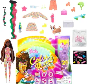 for Kids bulge interim criterion vibrant enact willow Barbie Color Reveal Totally Neon Fashions Doll with Orange-Streaked Brunette Hair & 25 Surprises Including Color Change, Gift 
